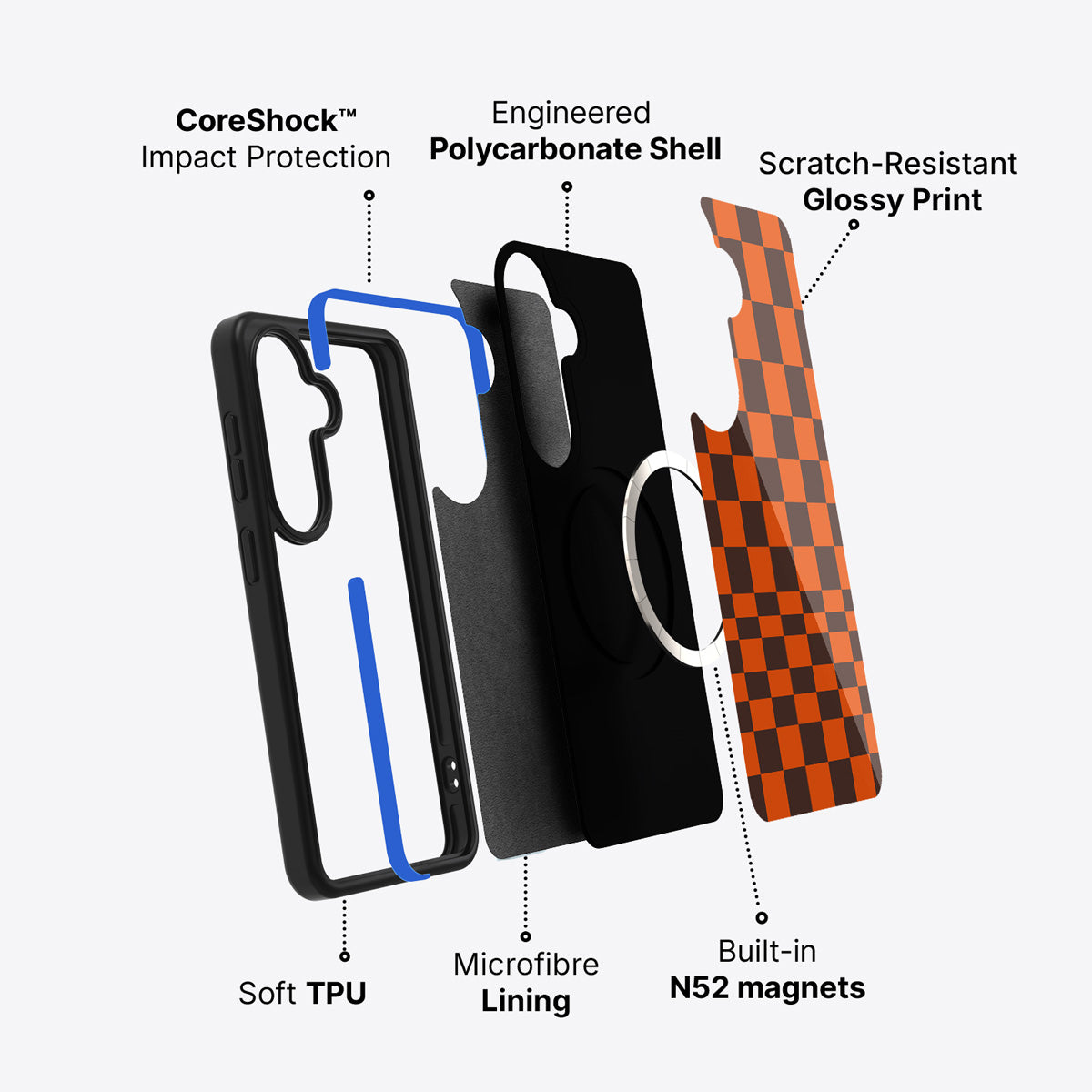 Samsung Galaxy S26 case construction and features – Amber Pop phone case