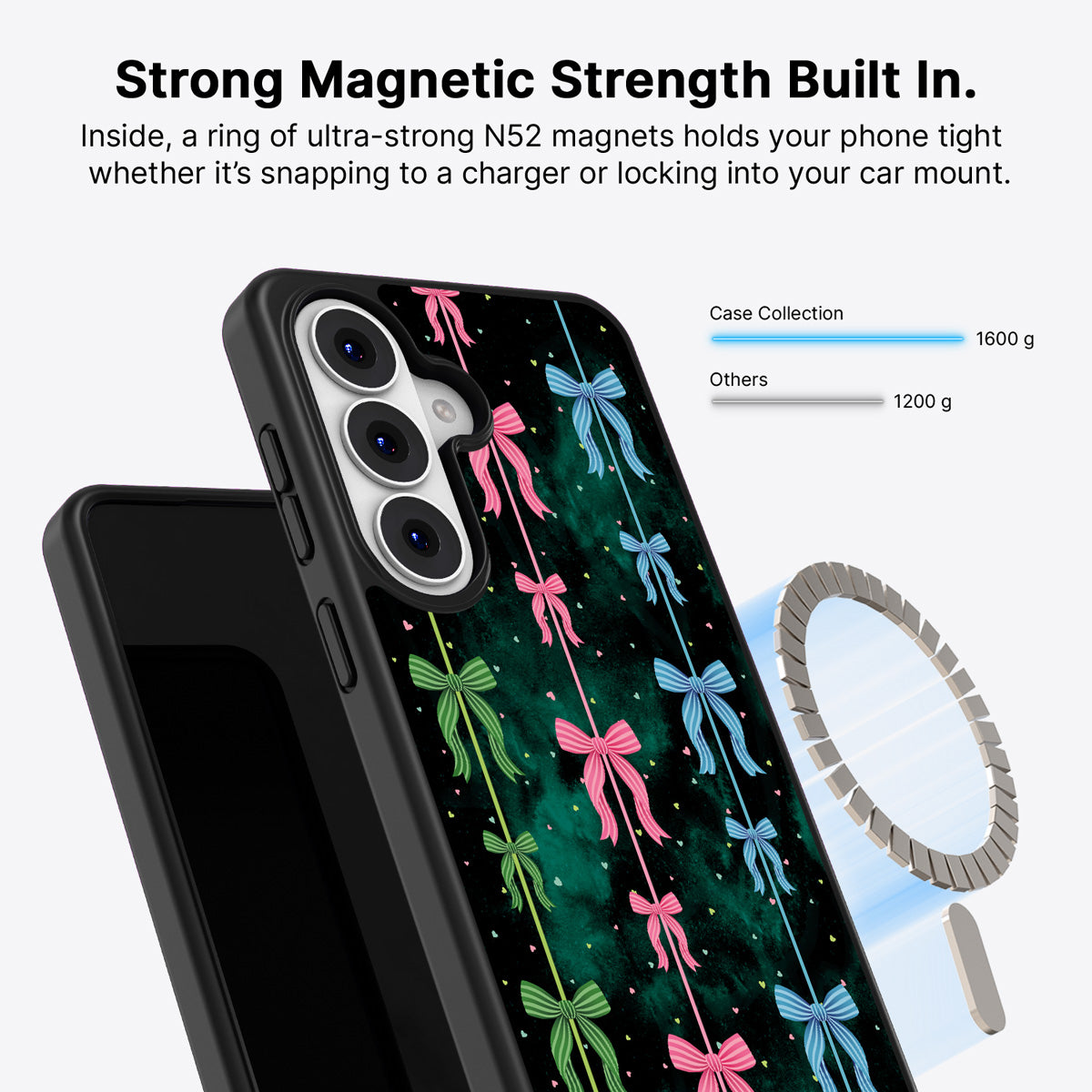 Samsung Galaxy S26 Plus Qi2 magnetic case with N52 magnets – Aurora Bow design