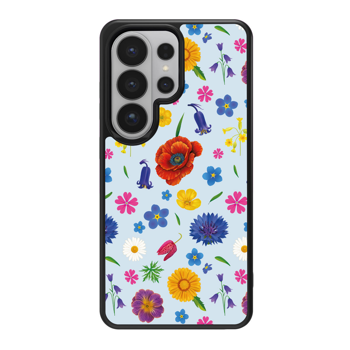 British Wildflowers design back view – Samsung Galaxy S26 Ultra case