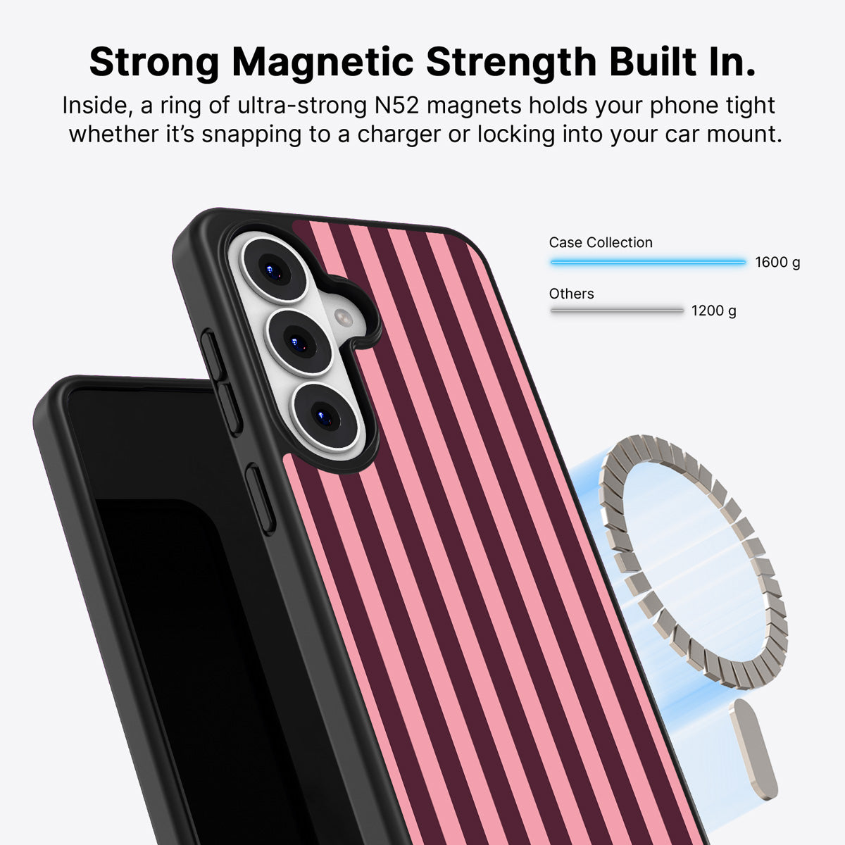 Samsung Galaxy S26 Plus Qi2 magnetic case with N52 magnets – Candy Column design