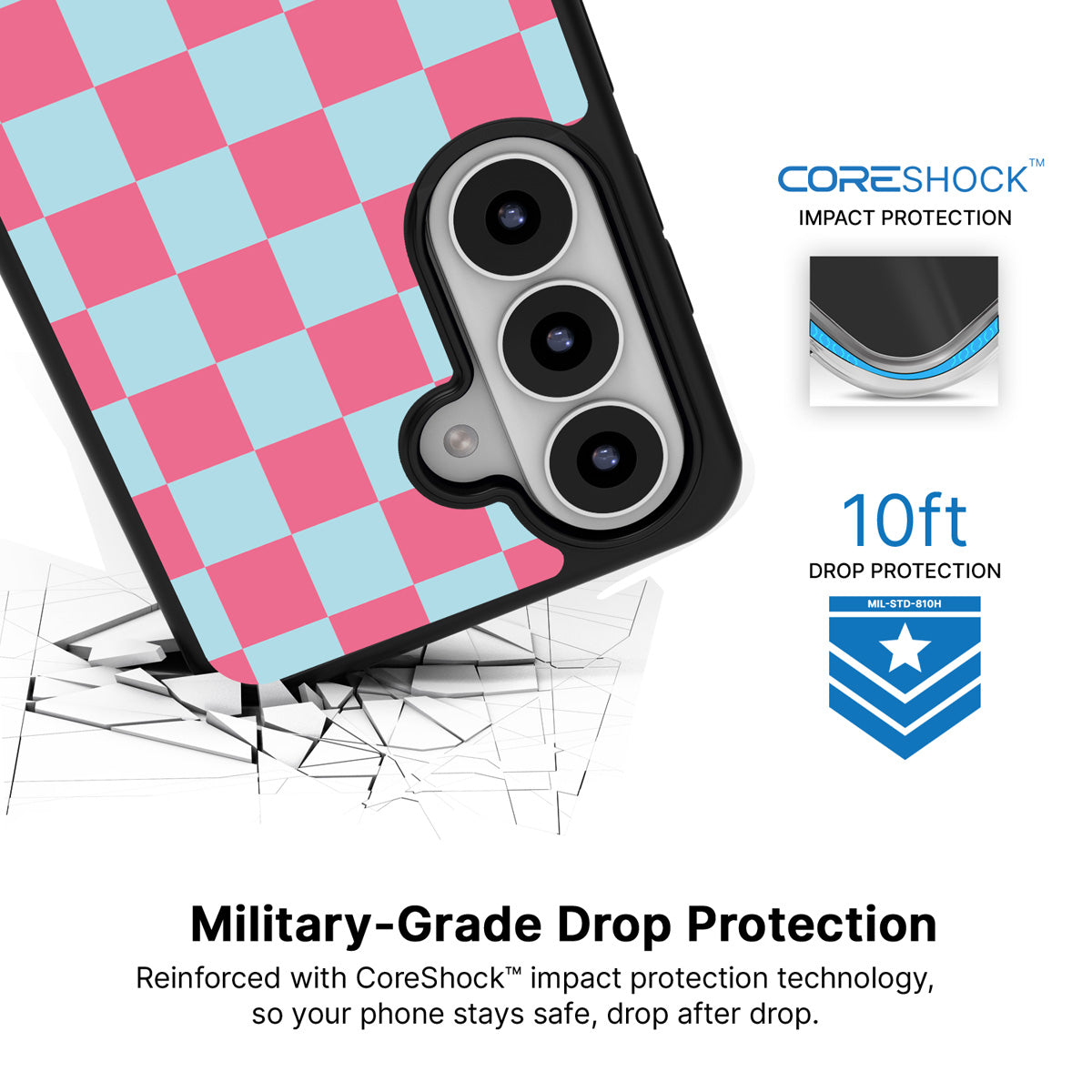 Candy Floss Samsung Galaxy S26 case with 10ft military-grade drop protection