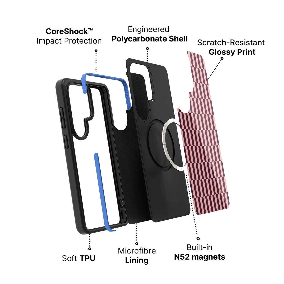Samsung Galaxy S26 Ultra case construction and features – Claret Stack phone case