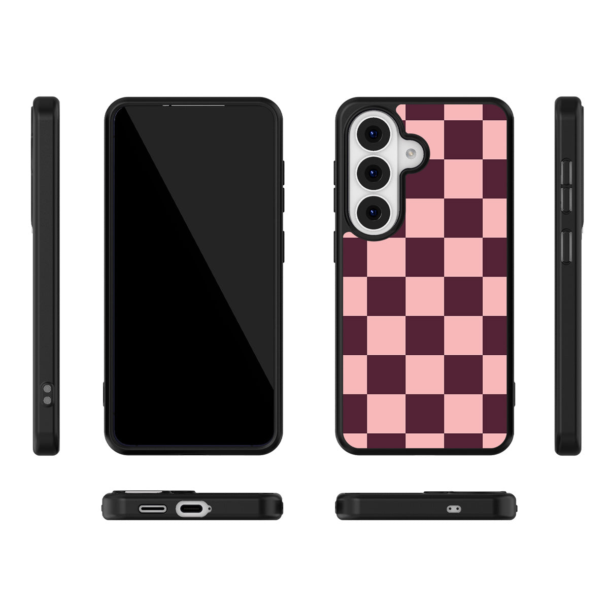 Claret Tile Samsung Galaxy S26 case – multi-angle view