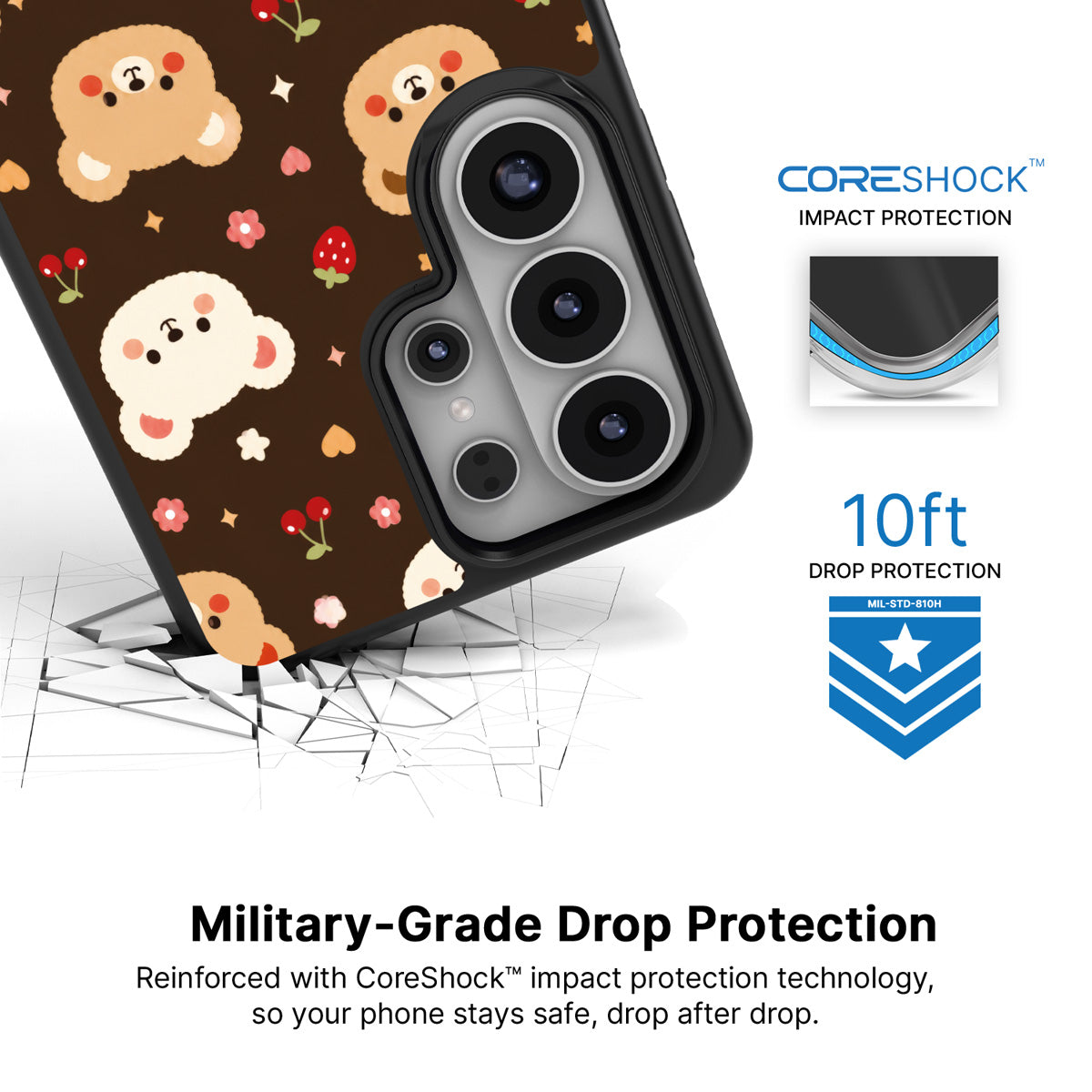 Cocoa Cuddles Samsung Galaxy S26 Ultra case with 10ft military-grade drop protection