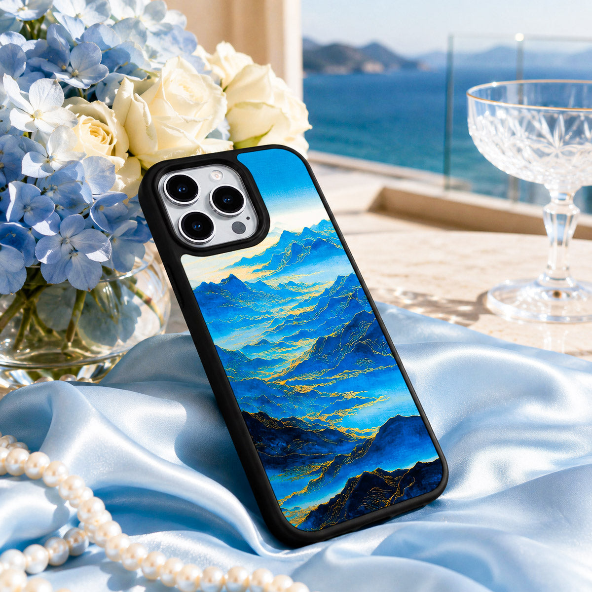 Blue Mountain Designer iPhone 15 Plus Case – Ethereal Dawn | MagSafe — view 2