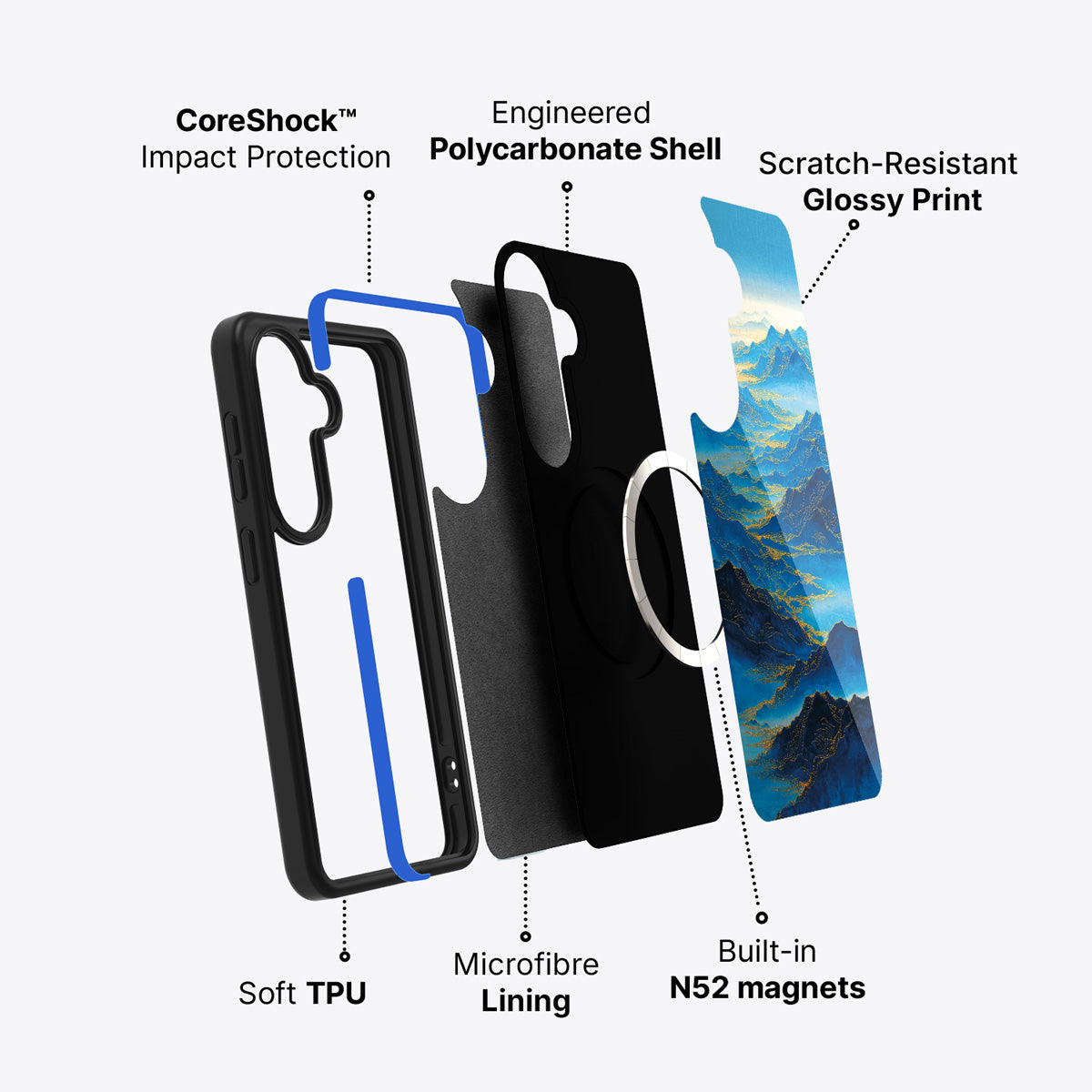 Samsung Galaxy S26 case construction and features – Ethereal Dawn phone case
