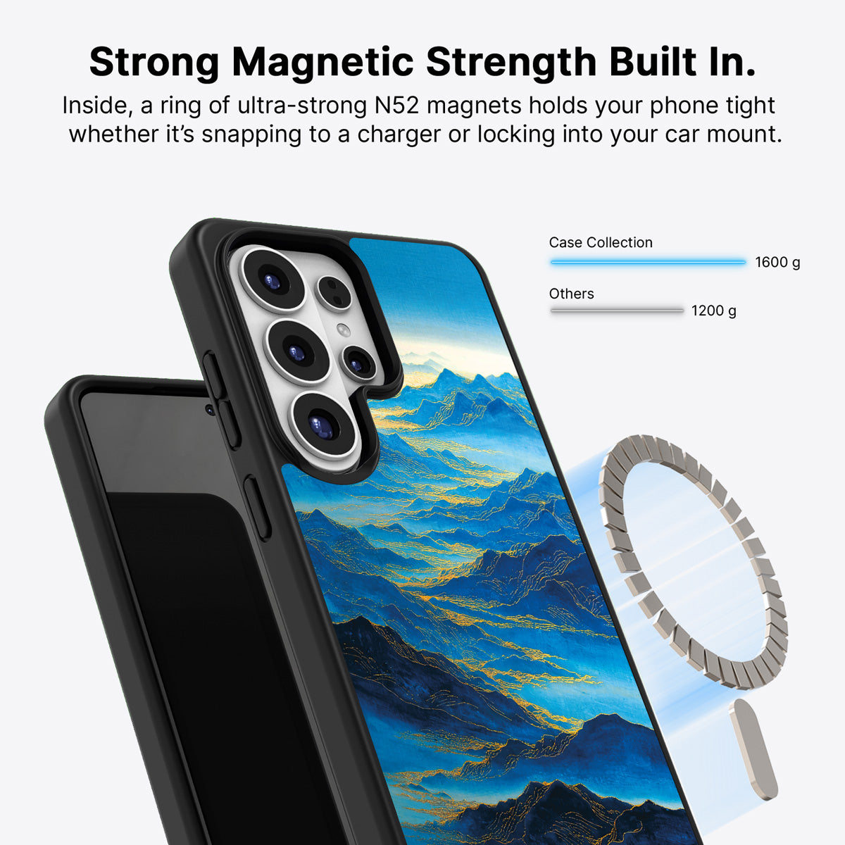 Samsung Galaxy S26 Ultra Qi2 magnetic case with N52 magnets – Ethereal Dawn design