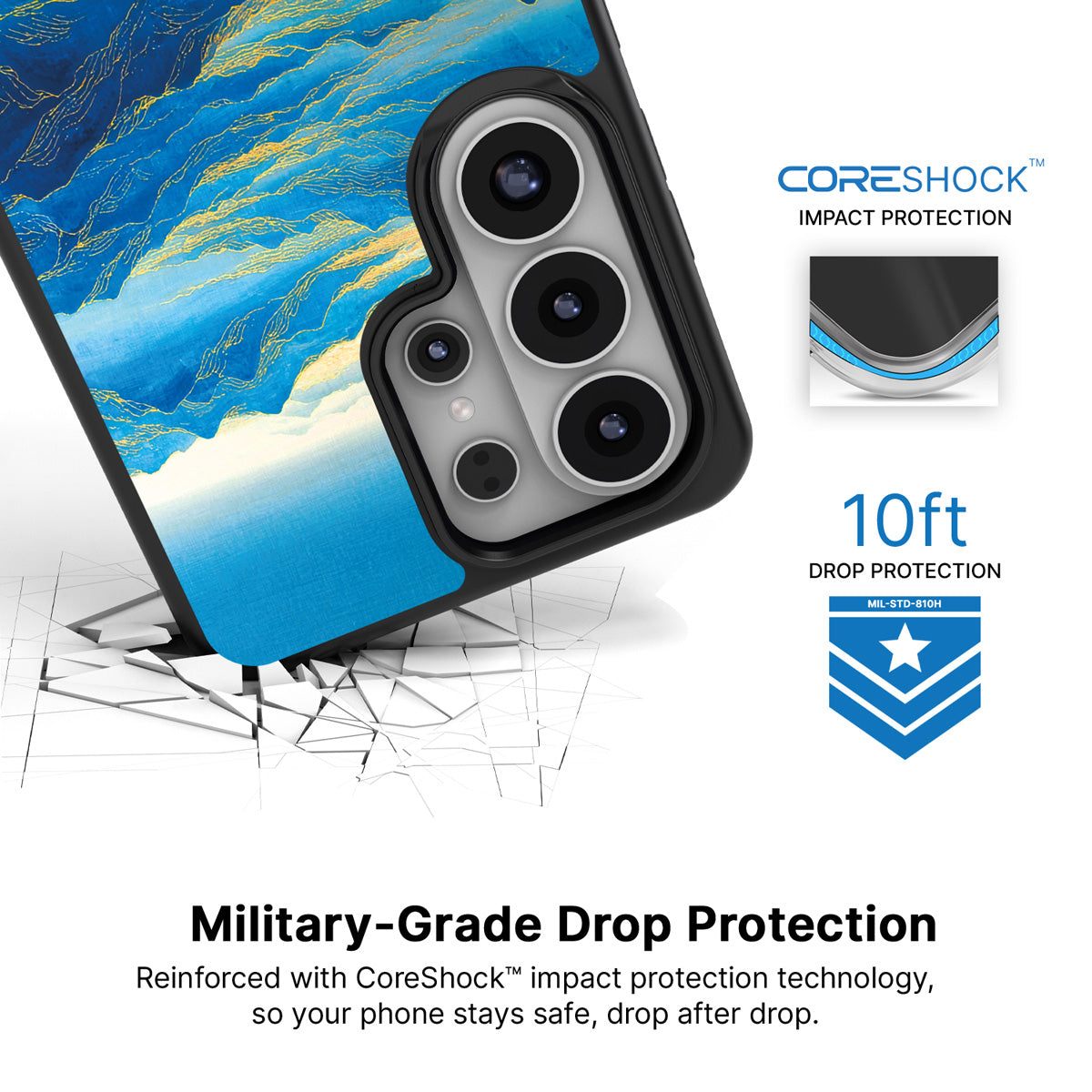 Ethereal Dawn Samsung Galaxy S26 Ultra case with 10ft military-grade drop protection