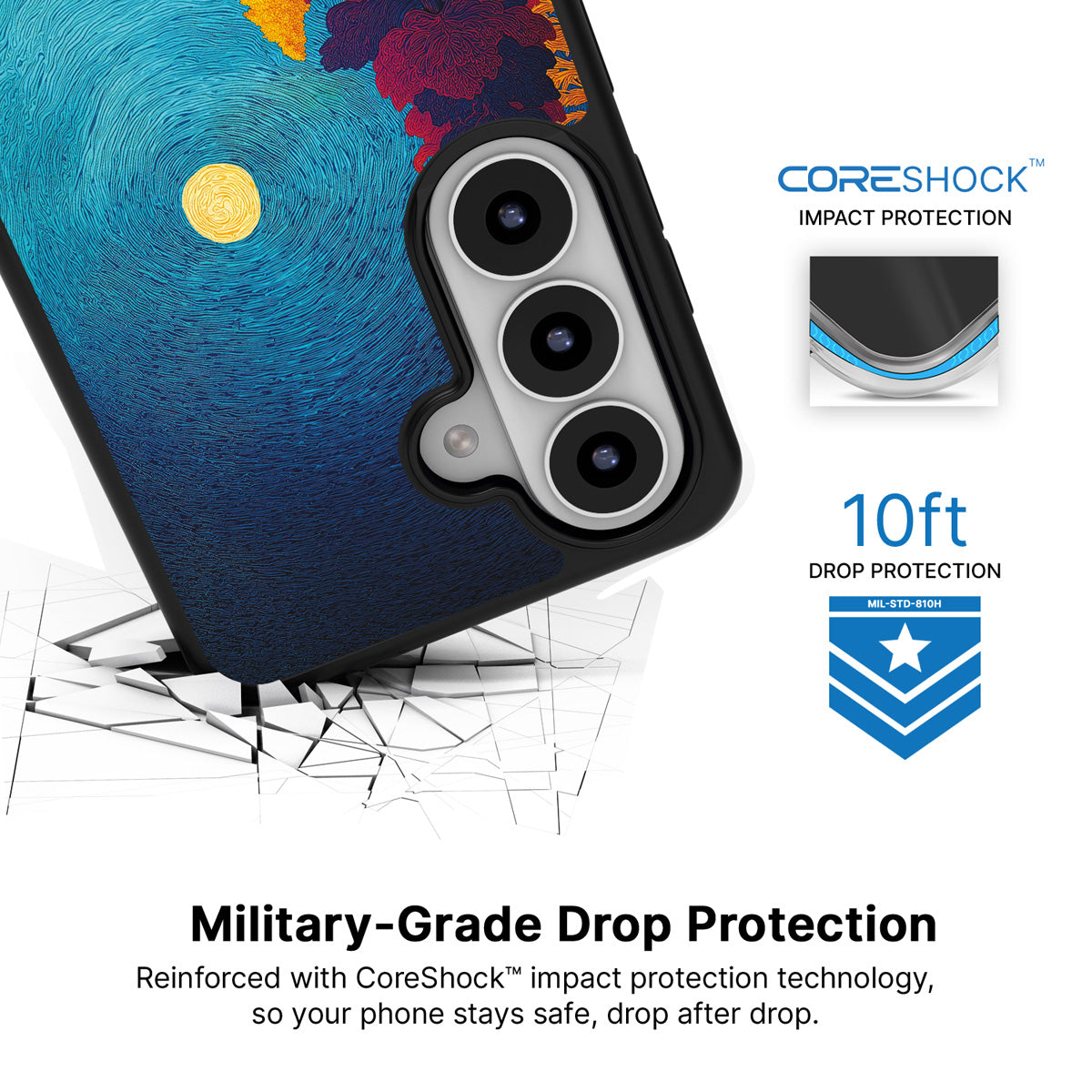 Folk Valley Samsung Galaxy S26 case with 10ft military-grade drop protection