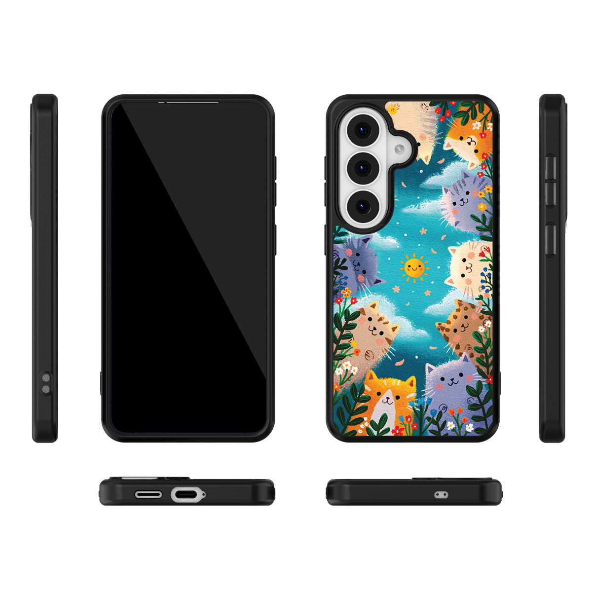 Garden Kittens Samsung Galaxy S26 case – multi-angle view