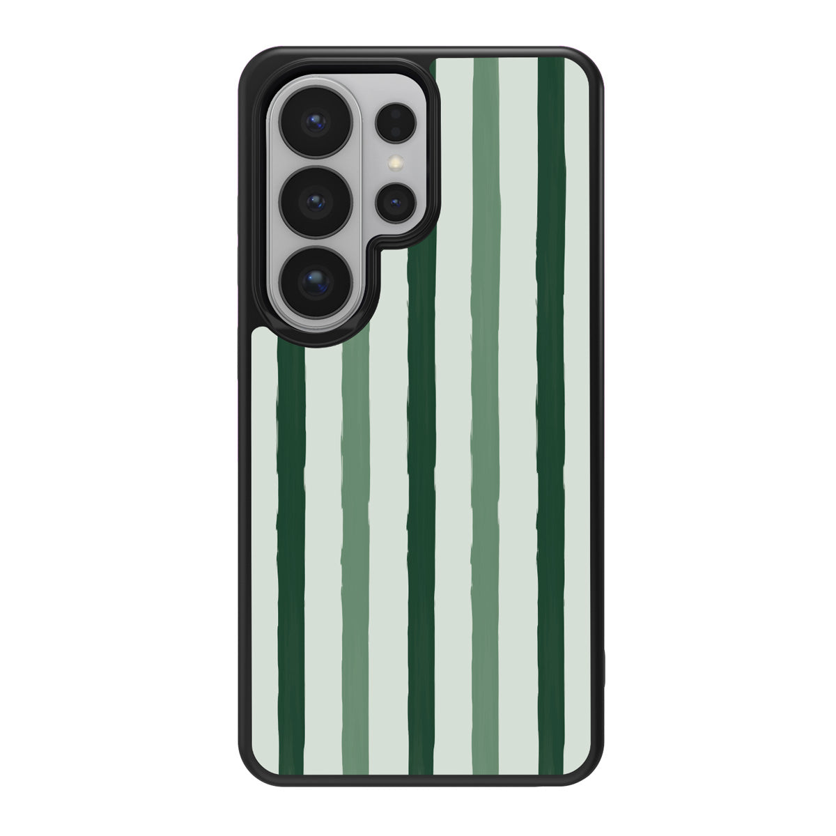 Green Watercolor Stripes design back view – Samsung Galaxy S26 Ultra case