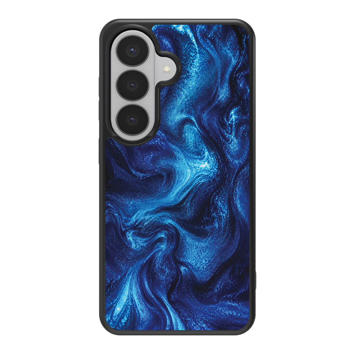 Indigo Impasto design back view – Samsung Galaxy S26 Plus case
