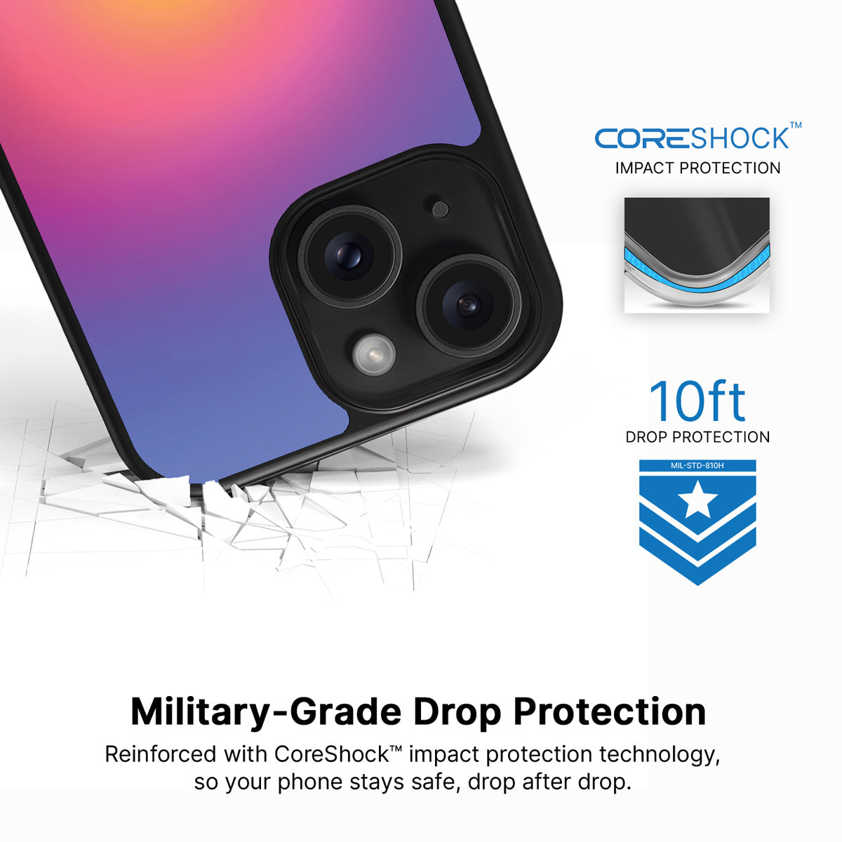 Aura Glow iPhone 13 case with drop protection