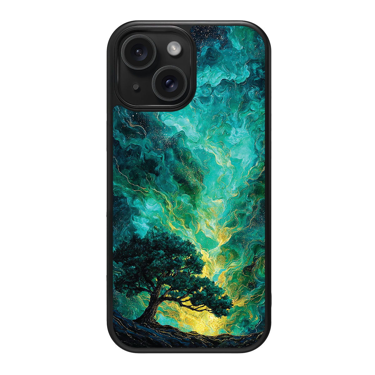 Emerald Storm design back view – iPhone 13 case