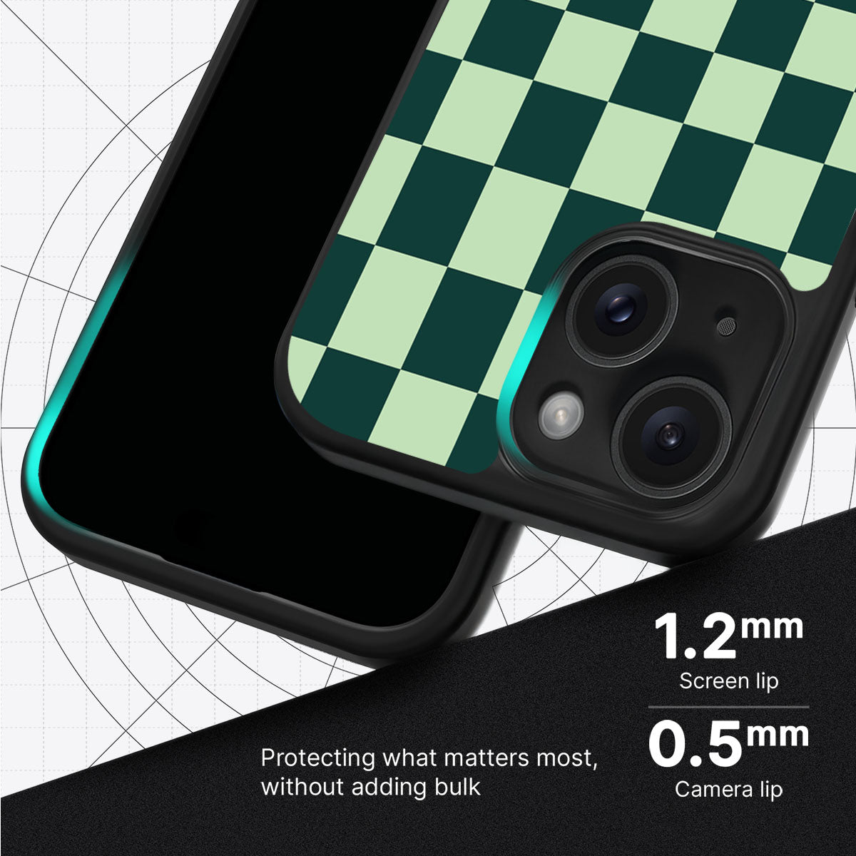 Mint Matrix slim iPhone 13 phone case