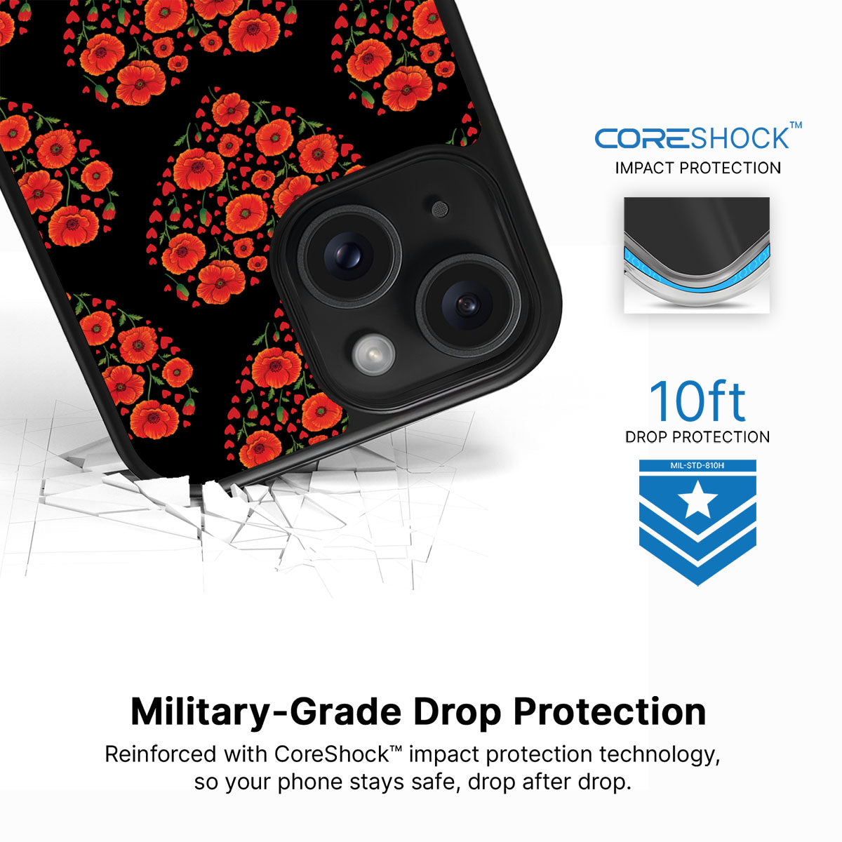 Poppy Heart - iPhone 13 Case #case type_core (magsafe), #case type_core (non magsafe)