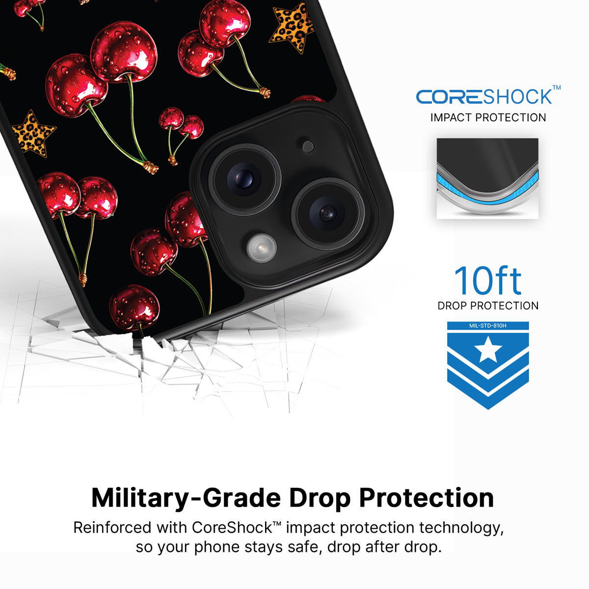 Rebel Cherry iPhone 13 case with drop protection