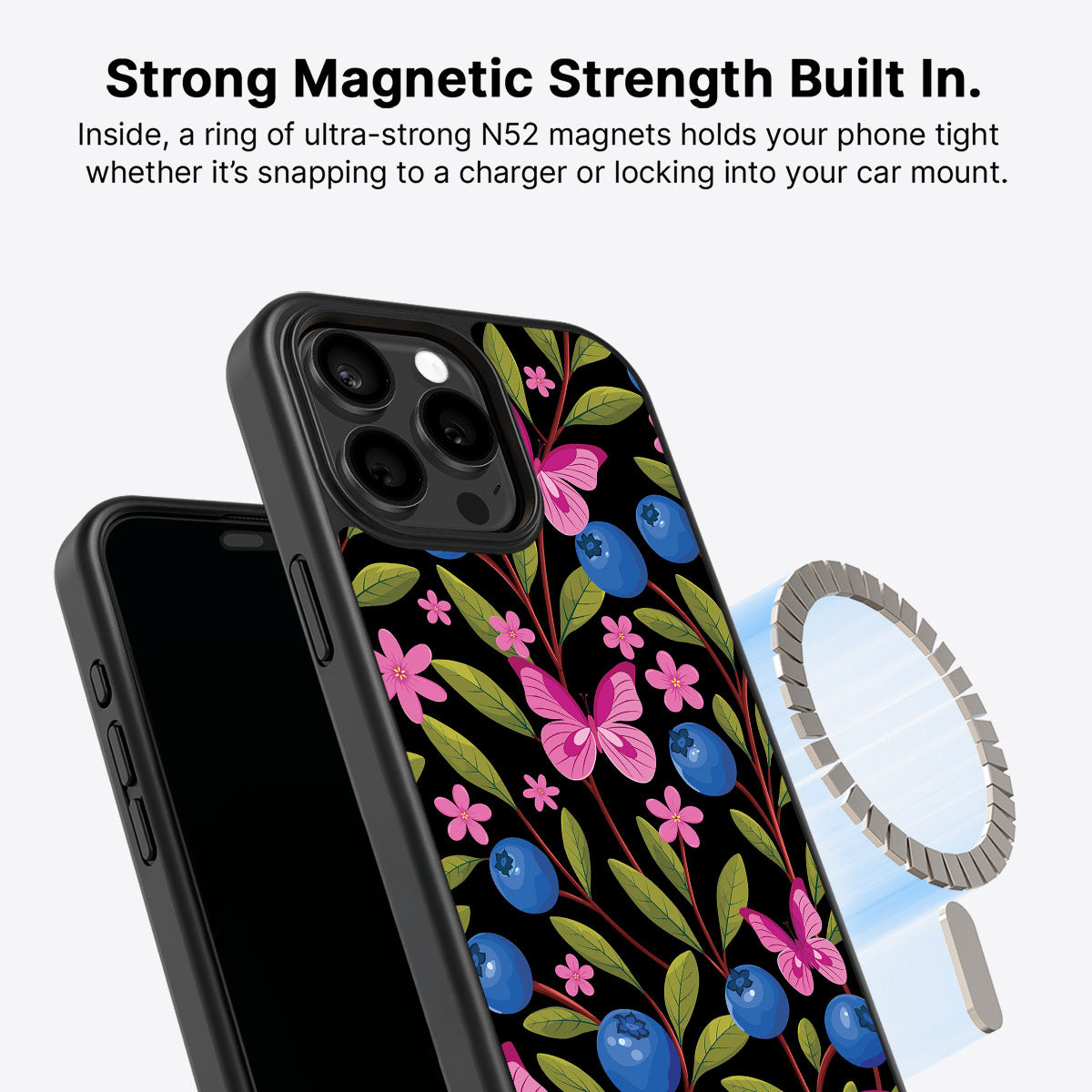 Blueberry Butterflies - iPhone 13 Pro Case #case type_core (magsafe)