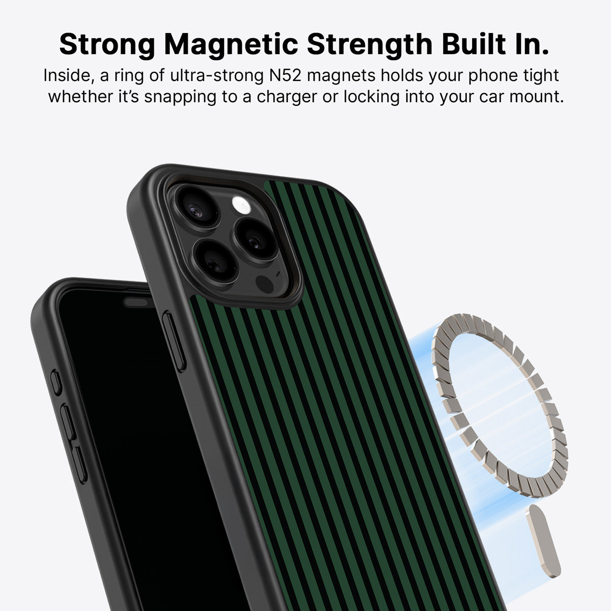 Green Stripe iPhone 13 Pro Case – Jungle Rule | MagSafe