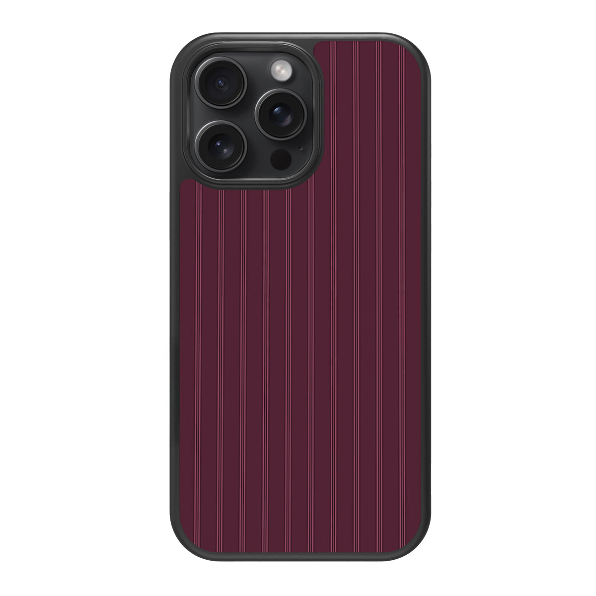 Mulberry Pinstripe design back view – iPhone 13 Pro case