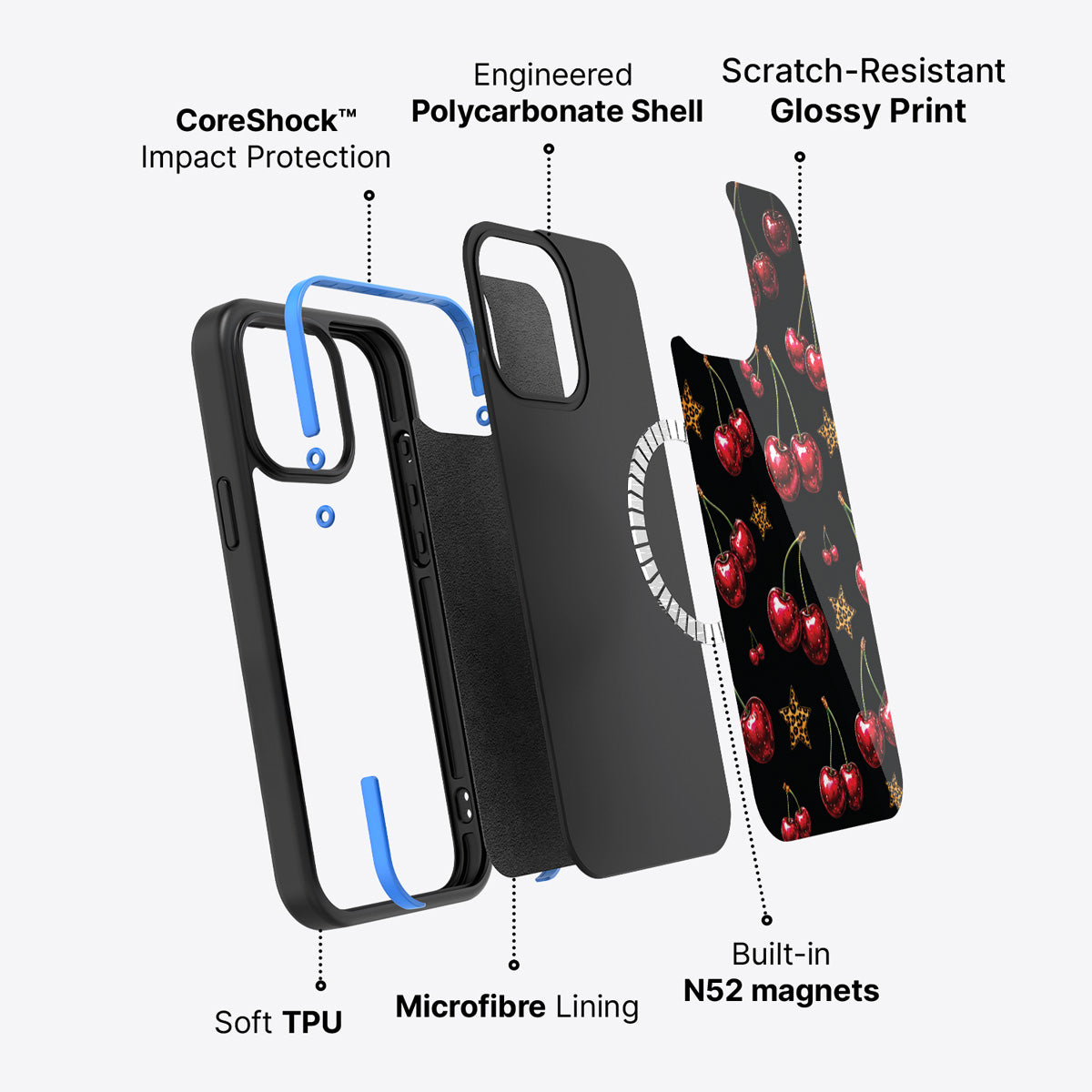 iPhone 13 Pro case construction – Rebel Cherry phone case