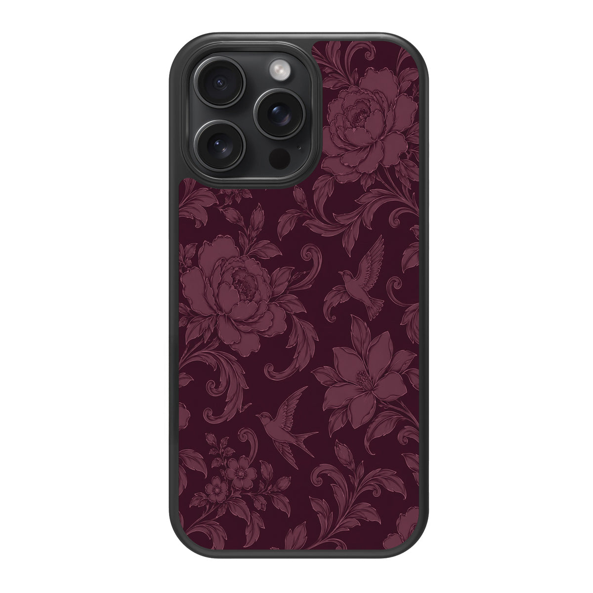 Swallow Damask design back view – iPhone 13 Pro case