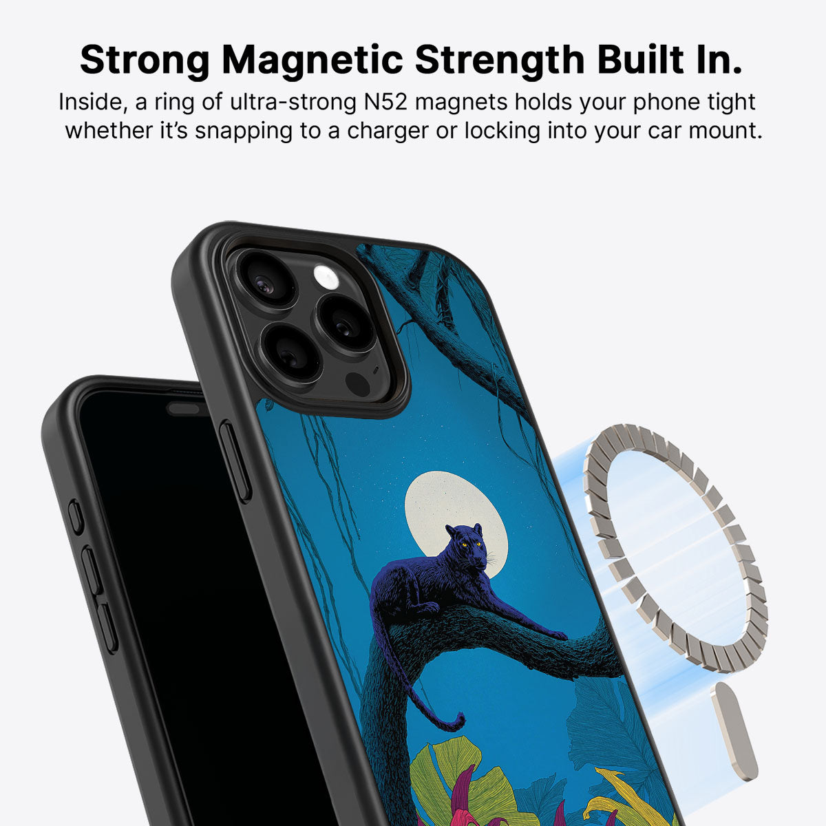 Leopard Designer iPhone 13 Pro Case – Tropic Panther | MagSafe