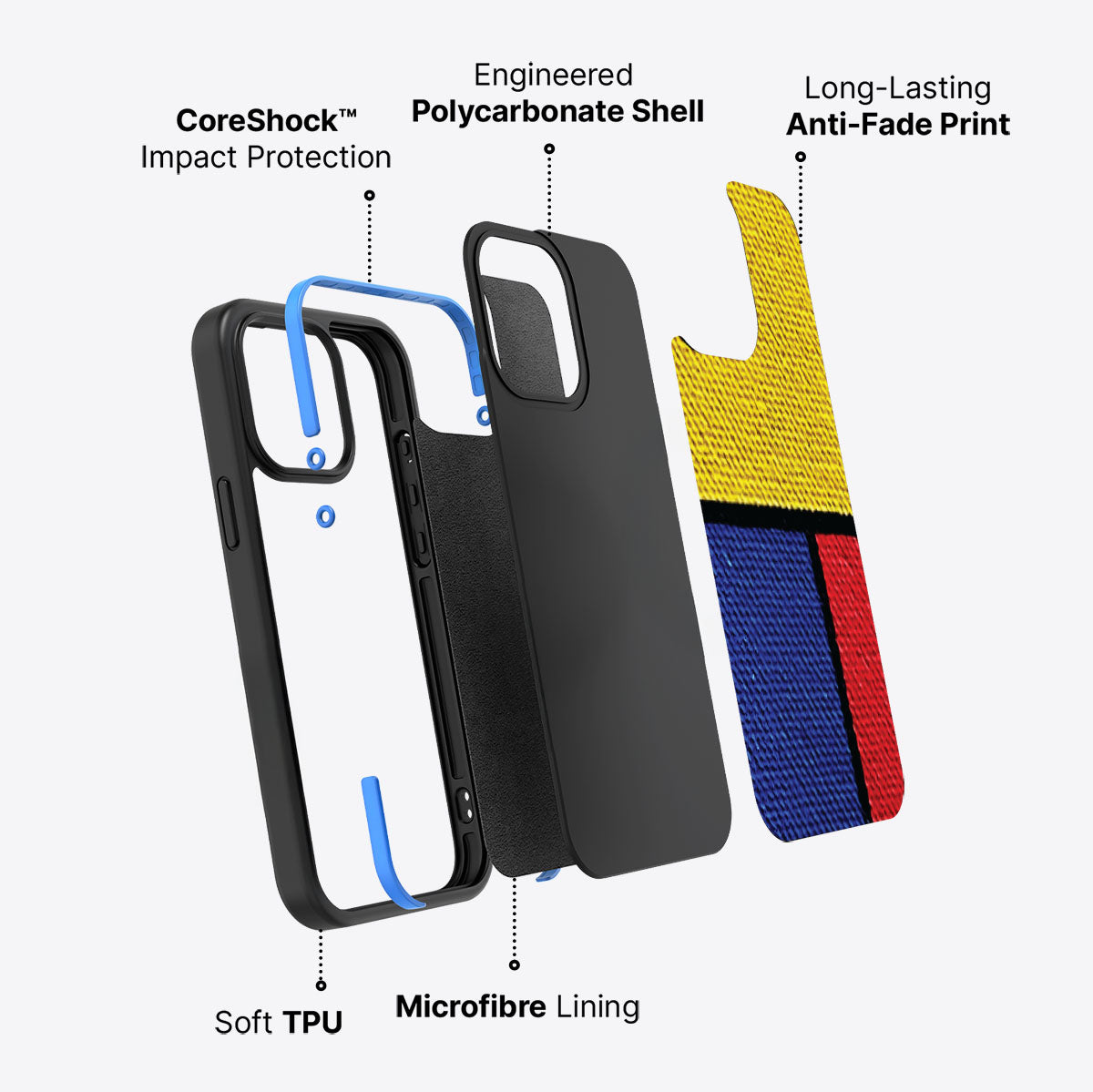 Bauhaus Blocks - iPhone 13 Pro Max Case #case type_core (non magsafe)