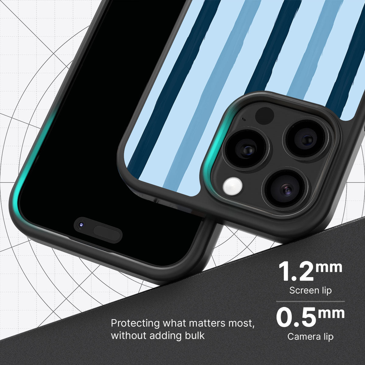 Blue Watercolor Stripes - iPhone 13 Pro Max Case #case type_core (magsafe), #case type_core (non magsafe)