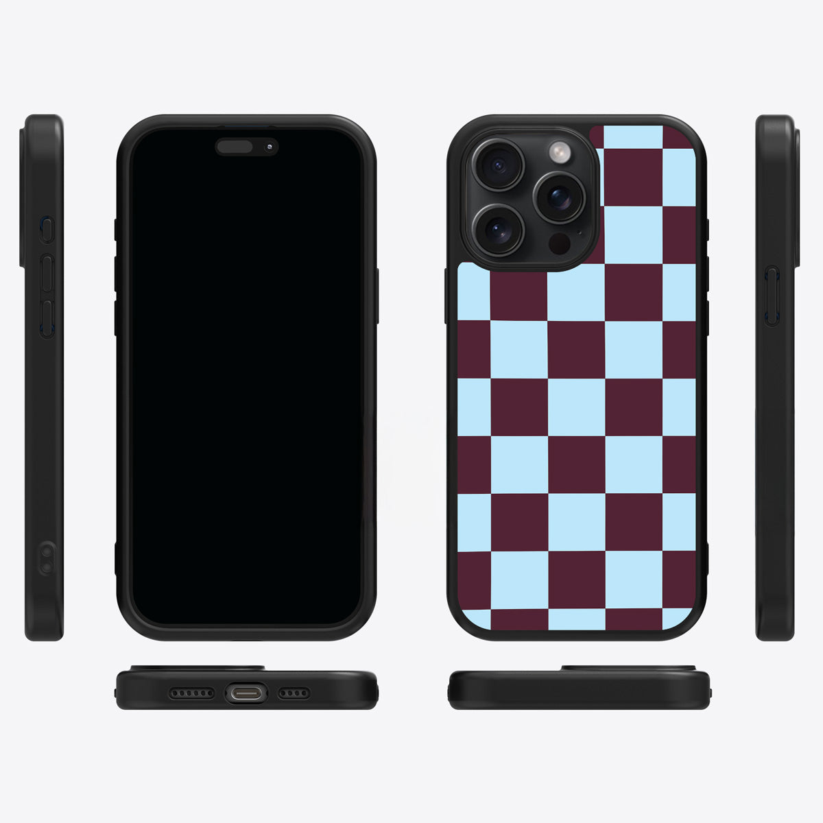 Cabernet Tile iPhone 13 Pro Max case cover – multi-angle view