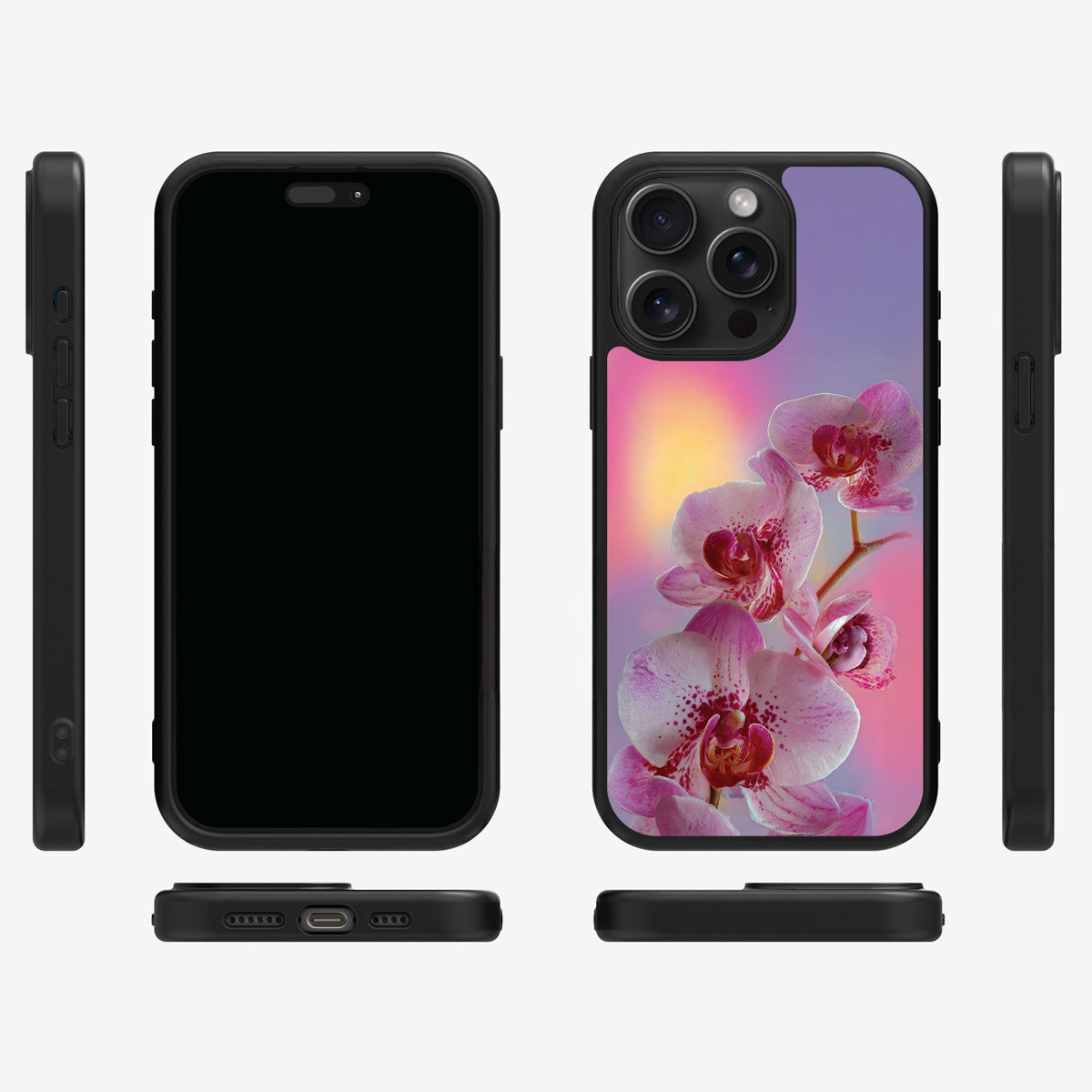 Orchid Dream iPhone 13 Pro Max case cover – multi-angle view