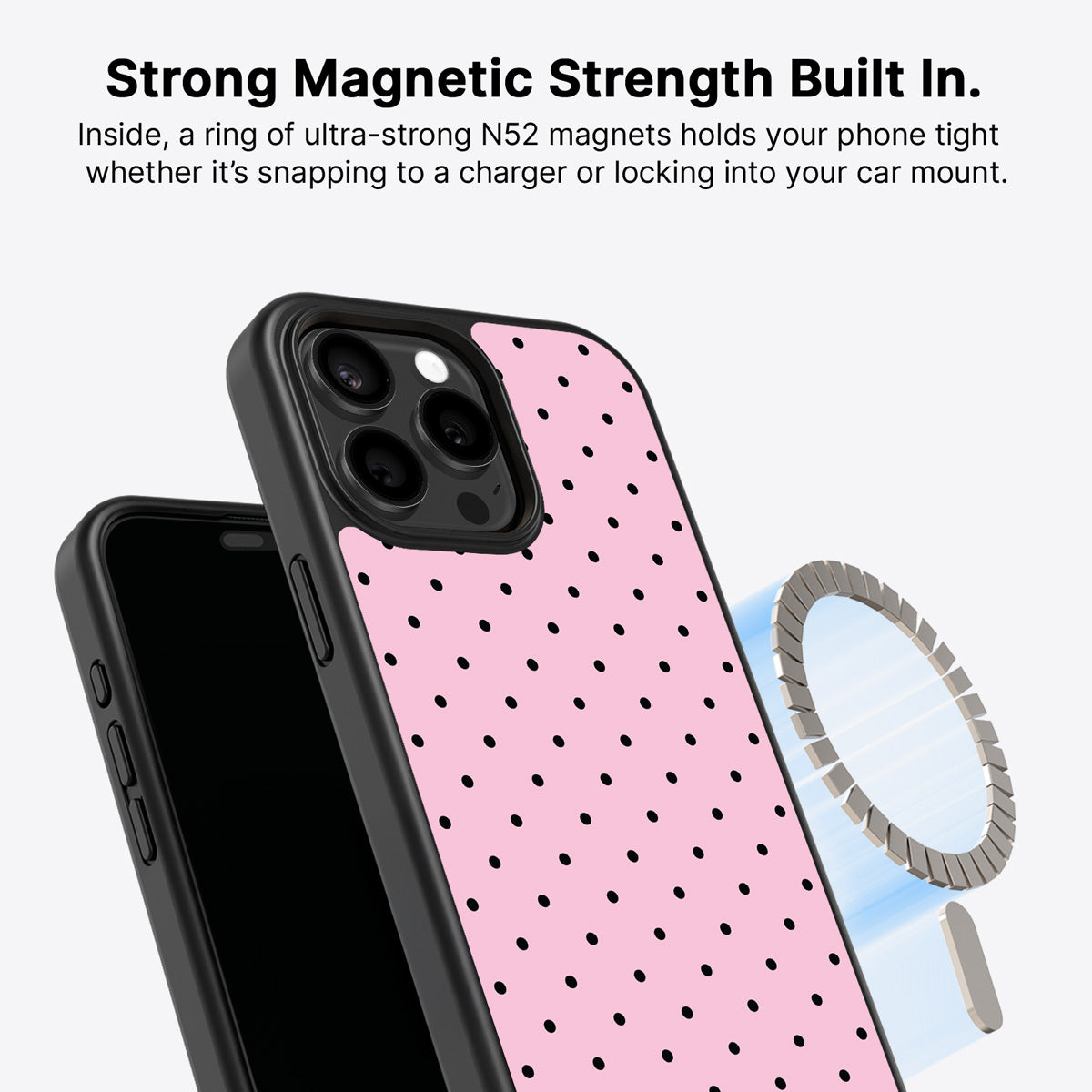 Pink Polka Dot iPhone 13 Pro Max Case – Veloria | MagSafe