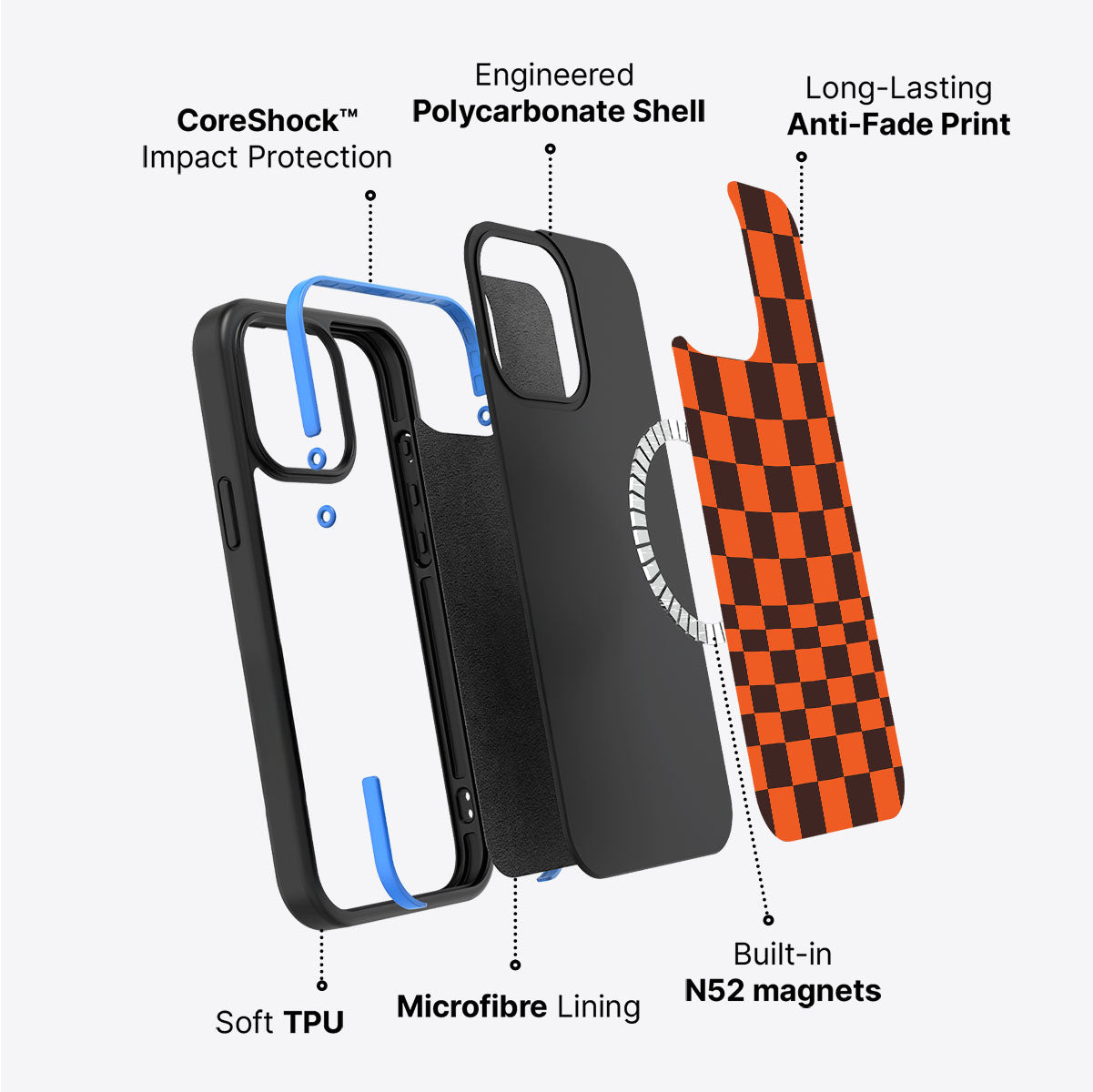 iPhone 14 case construction – Amber Pop phone case