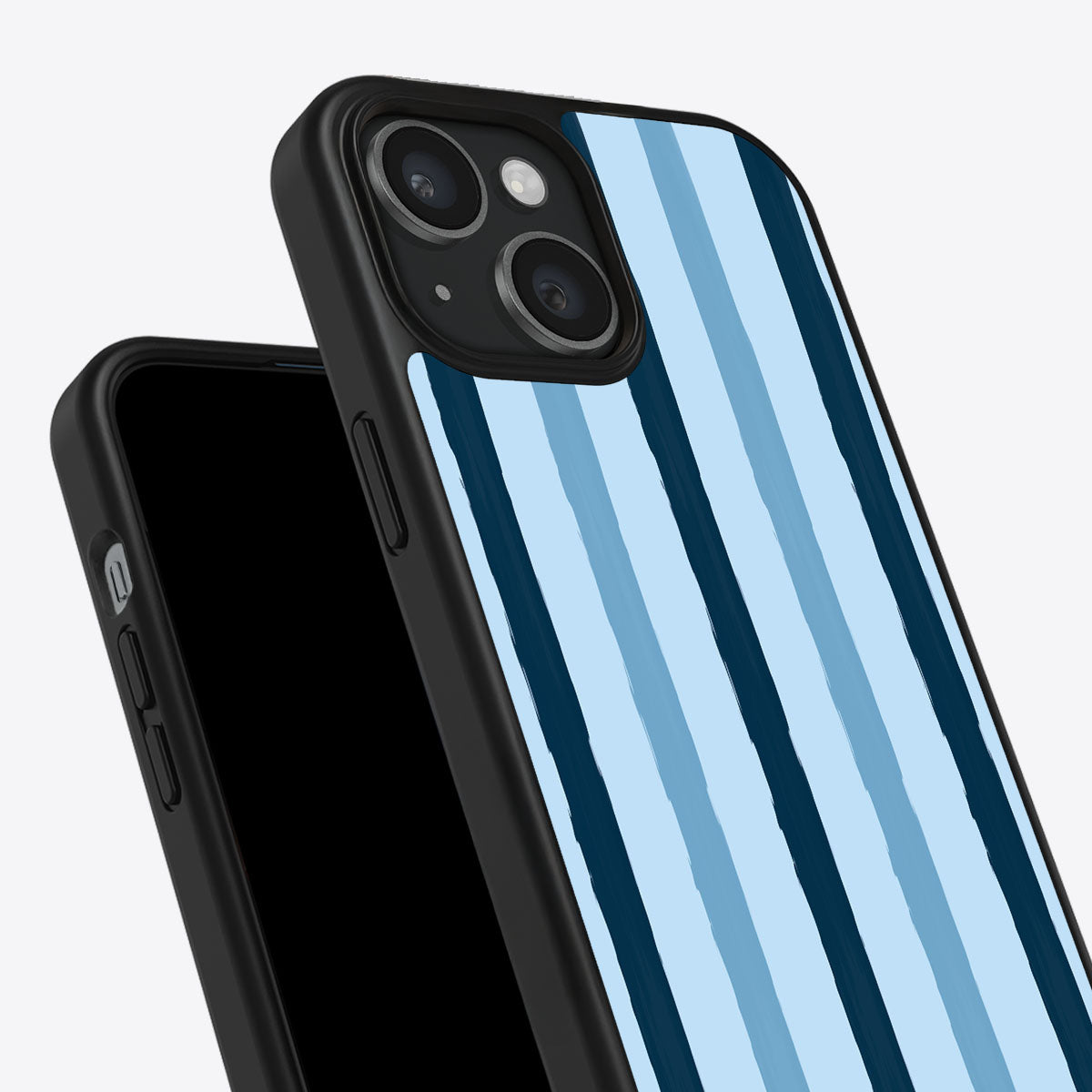 Blue Watercolor Stripes - iPhone 14 Case #case type_core (non magsafe)