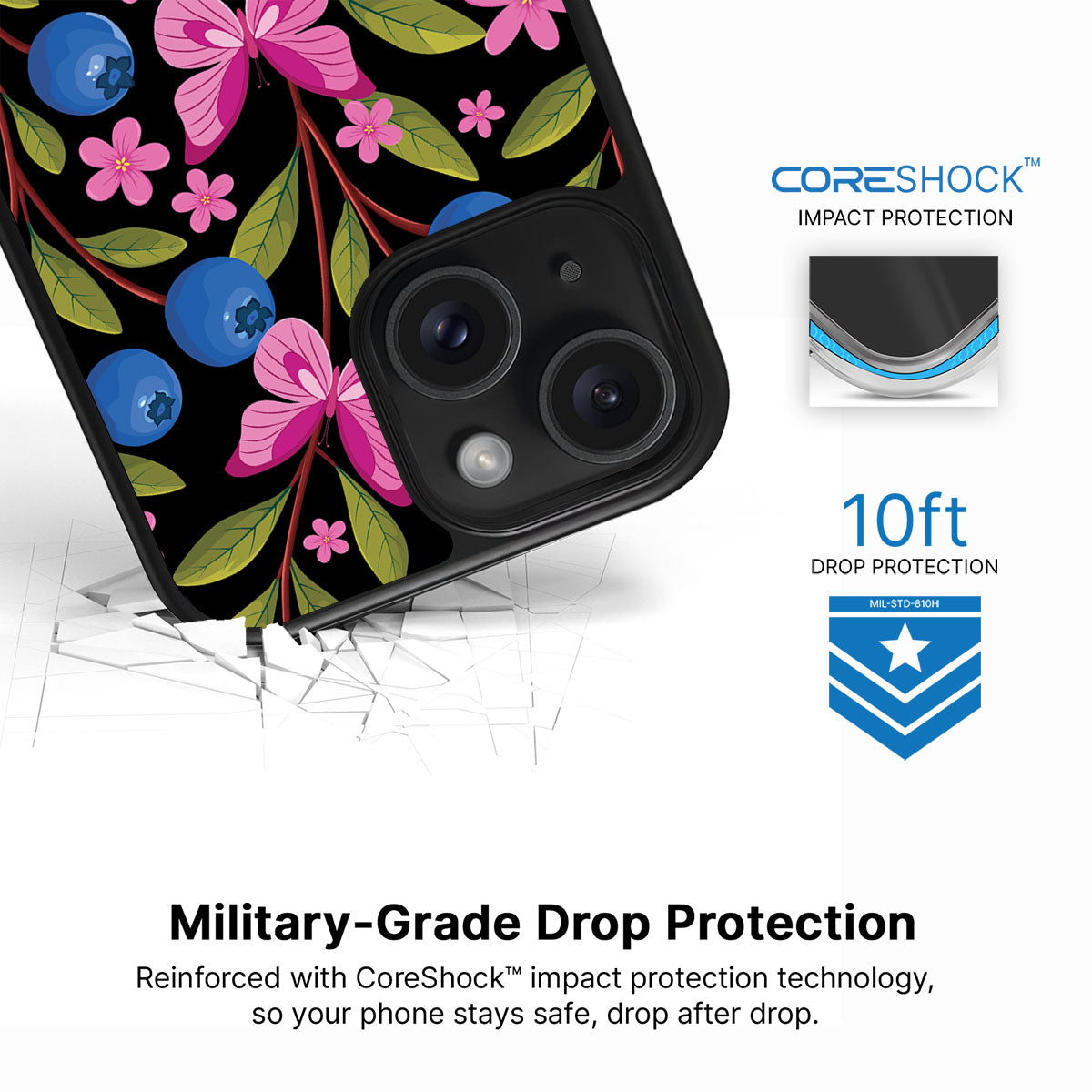 Blueberry Butterflies - iPhone 14 Case #case type_core (magsafe), #case type_core (non magsafe)