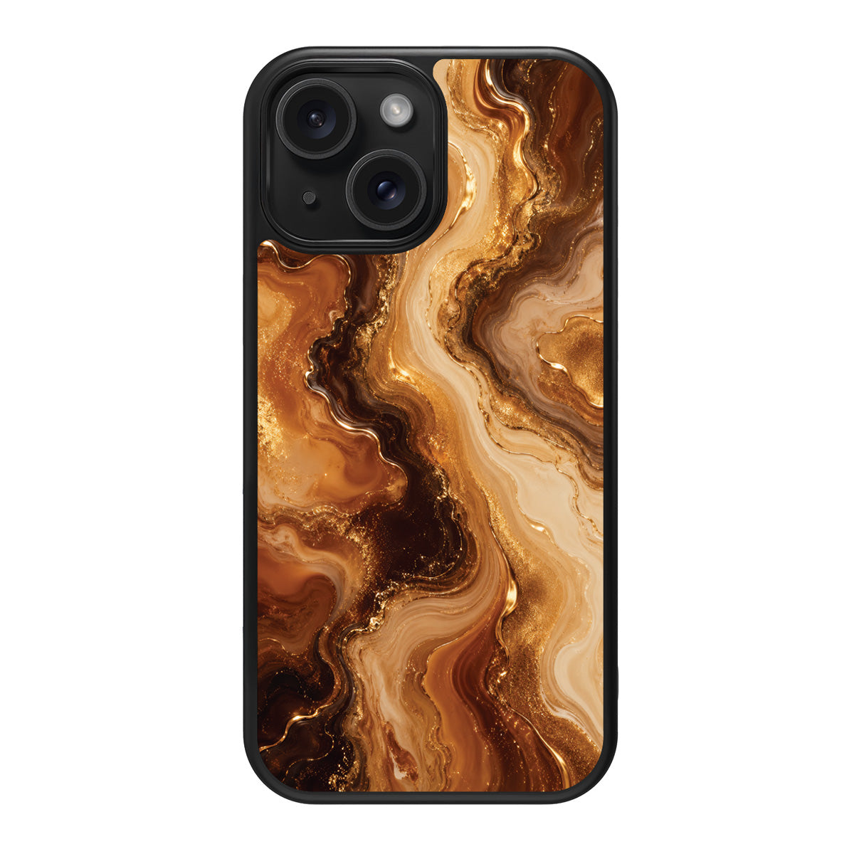 Caramel Swirl design back view – iPhone 14 case