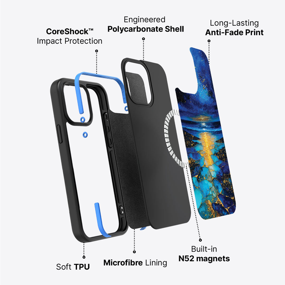 iPhone 14 Case with MagSafe – Cosmic Seascape