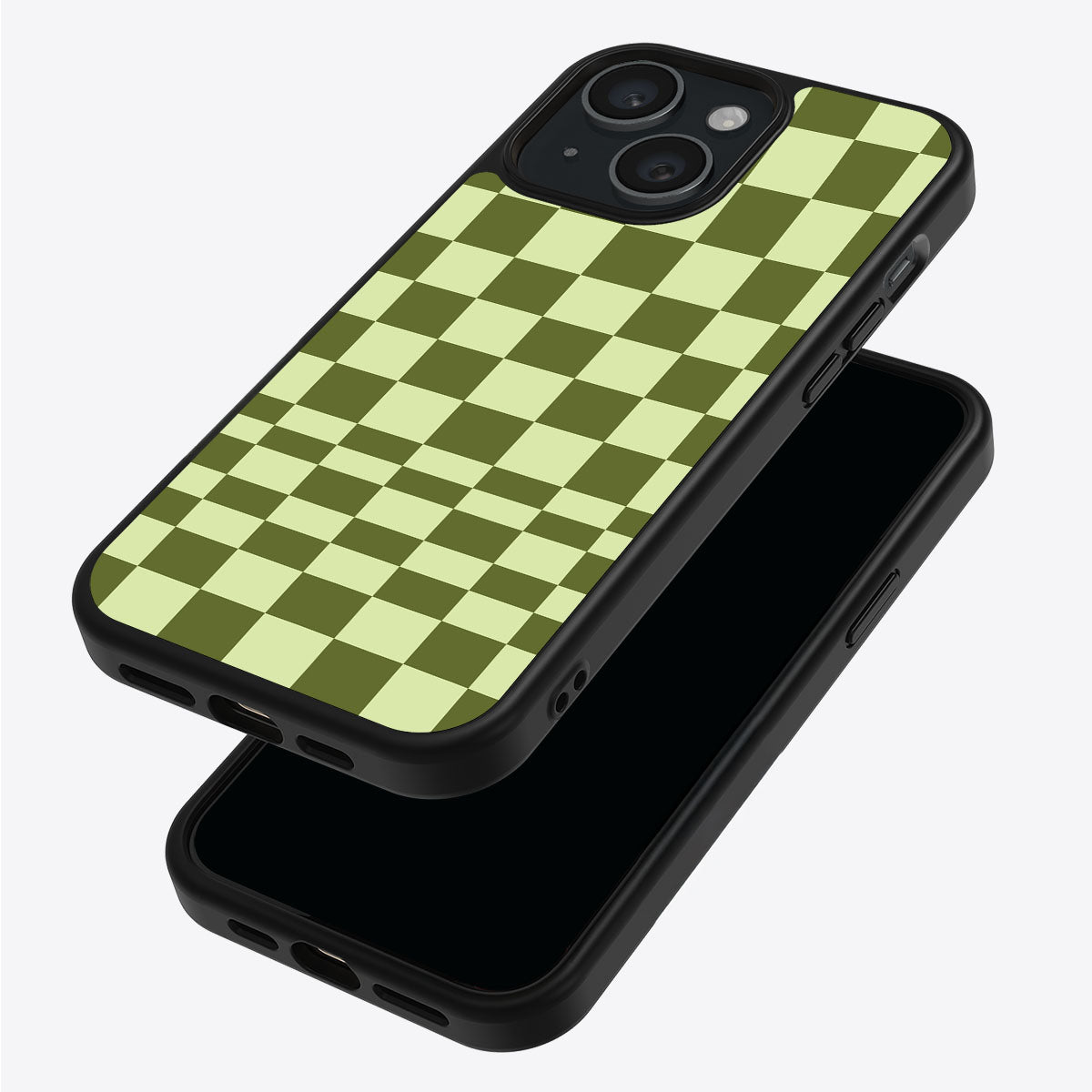 Olive Meadow iPhone 14 case – back and side view