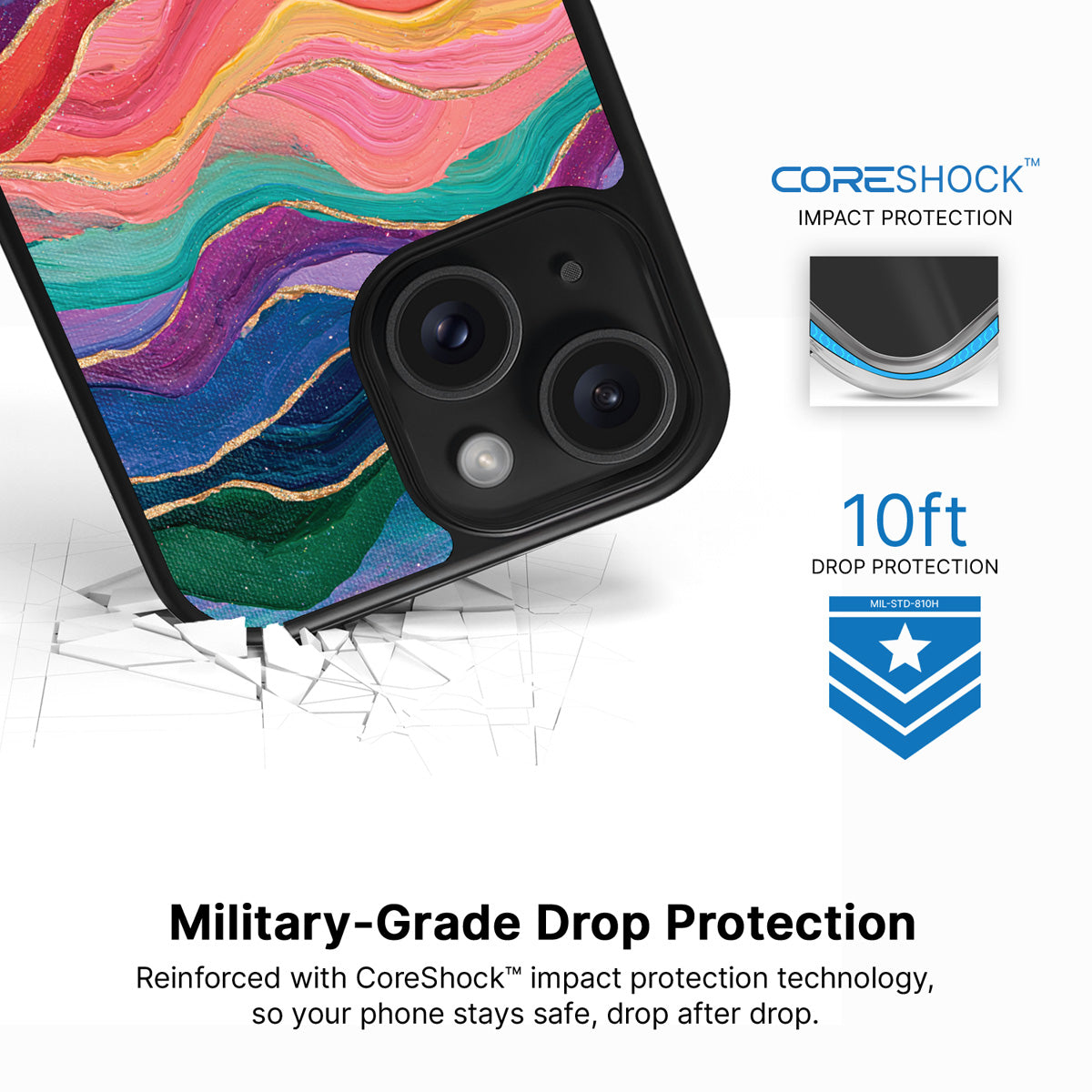 Painted Peaks iPhone 14 case with drop protection