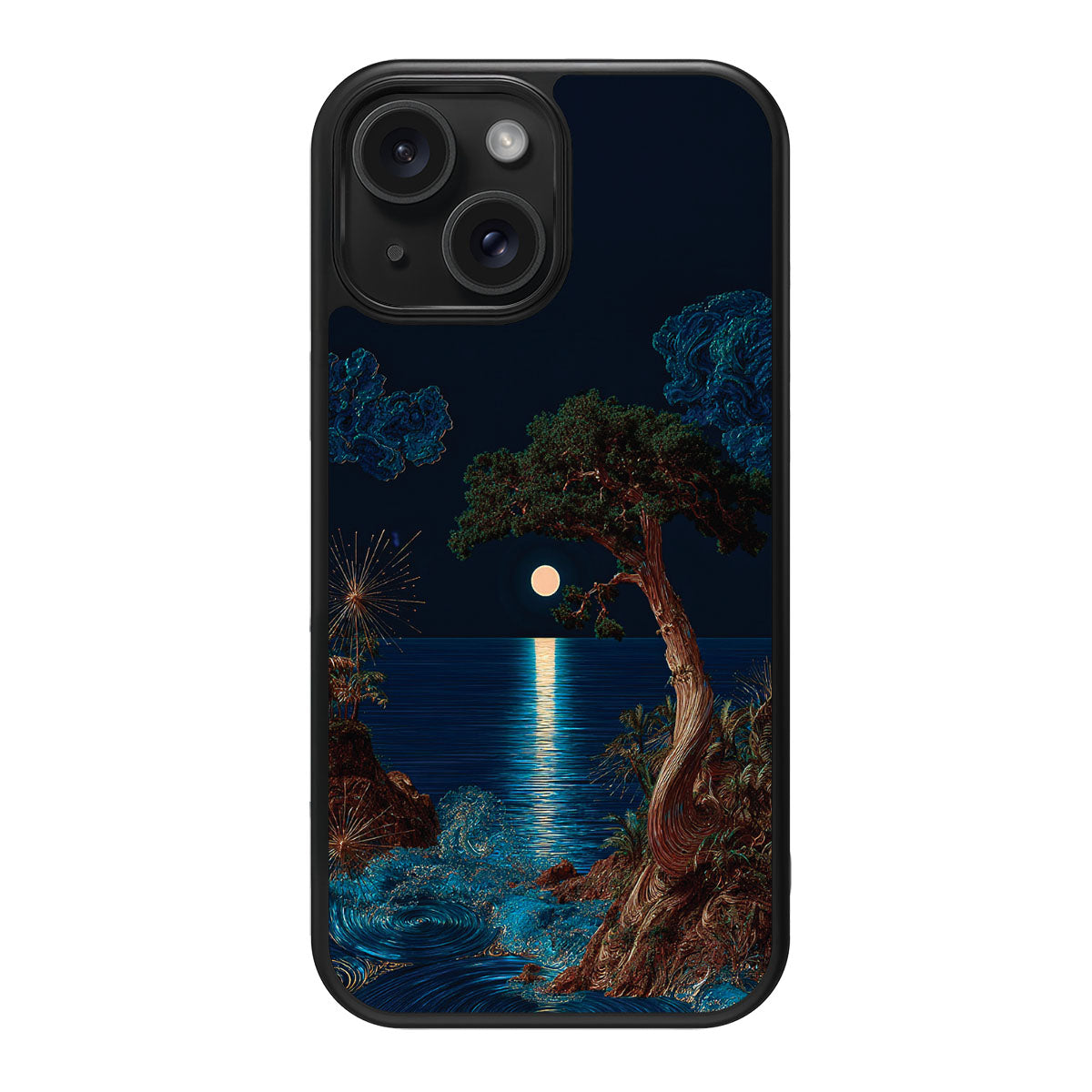 Quiet Moon design back view – iPhone 14 case