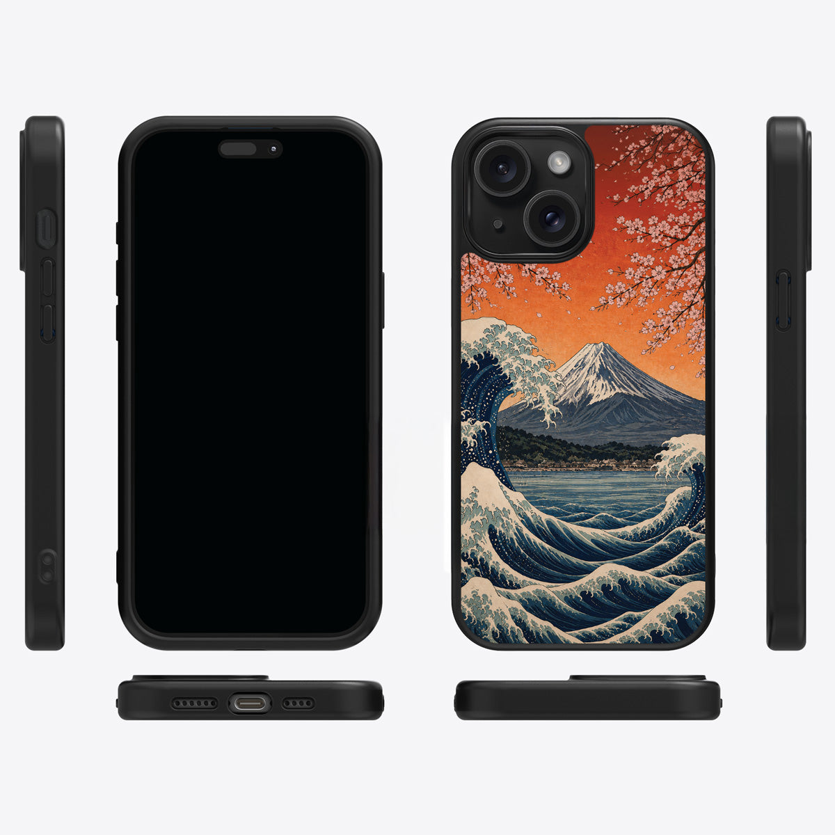 Sakura Coast iPhone 14 case cover – multi-angle view