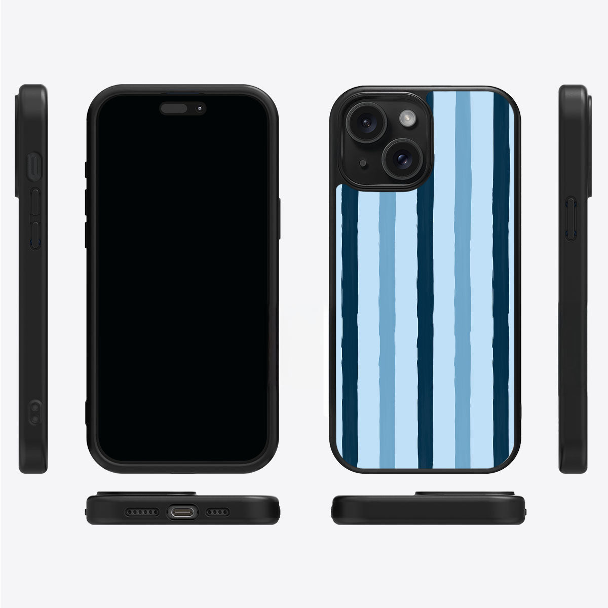Blue Watercolor Stripes - iPhone 14 Plus Case #case type_core (magsafe), #case type_core (non magsafe)