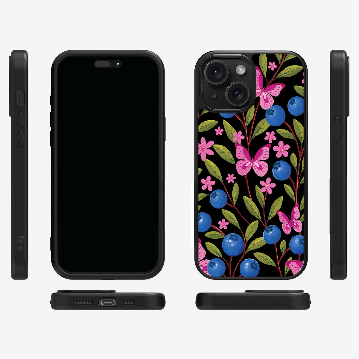 Blueberry Butterflies - iPhone 14 Plus Case #case type_core (magsafe), #case type_core (non magsafe)