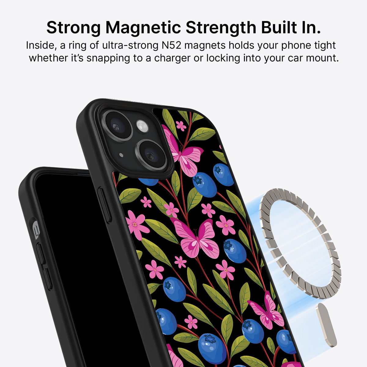 Blueberry Butterflies - iPhone 14 Plus Case #case type_core (magsafe)