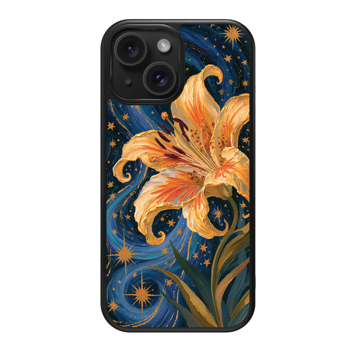 Celestial Bloom design back view – iPhone 14 Plus case