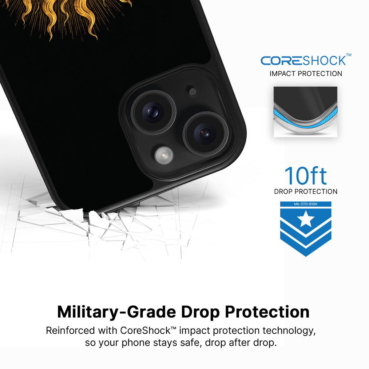 Celestial Sun iPhone 14 Plus case with drop protection