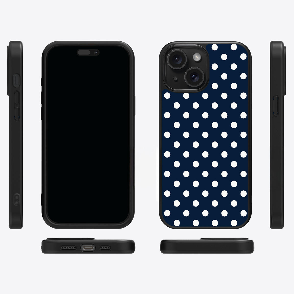 Navy Polka Dot iPhone 14 Plus Case – Deep Sea | MagSafe — view 7