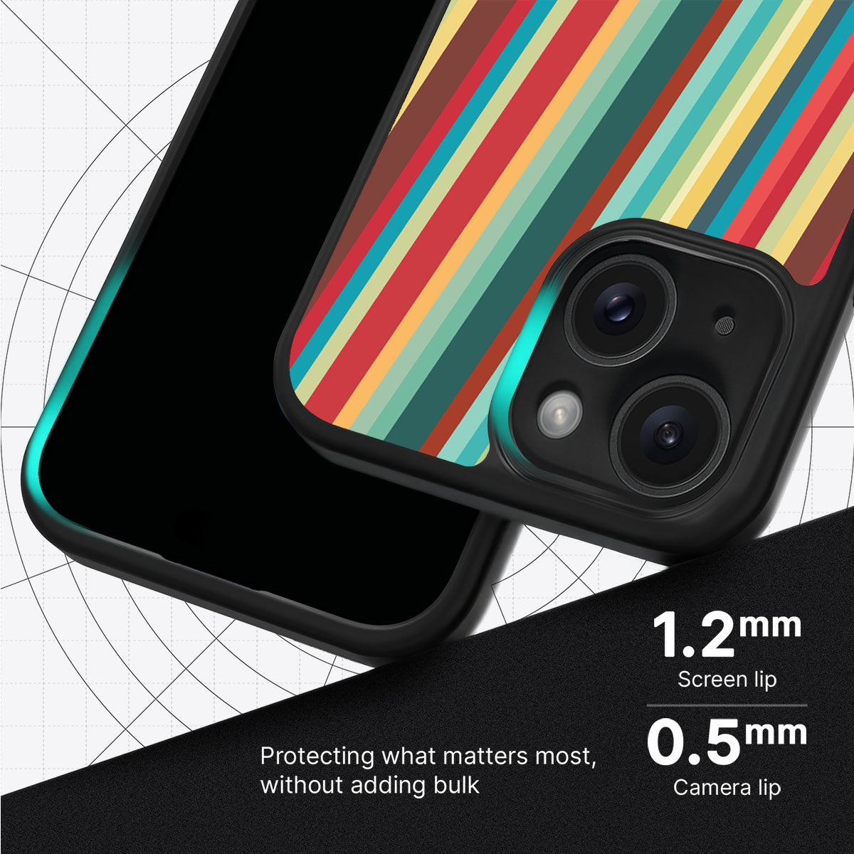 Retro Stripes - iPhone 14 Plus Case #case type_core (magsafe), #case type_core (non magsafe)