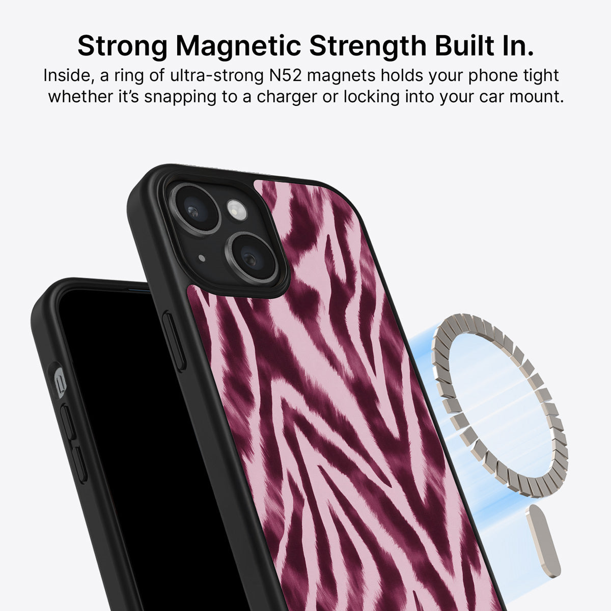 iPhone 14 Plus MagSafe case – Sangria Zebra design