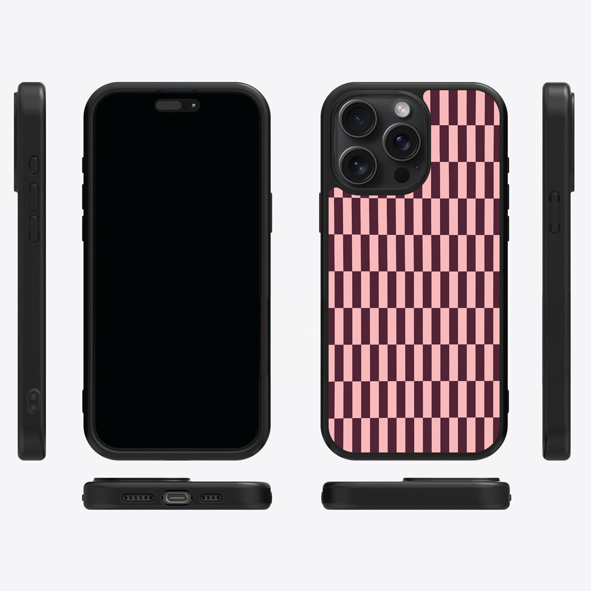 Claret Stack iPhone 14 Pro case cover – multi-angle view